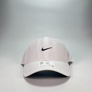 Nike Club Cap White Adjustable Back Strap Dri-Fit Unstructured Swoosh Hat Size L